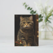 Niedliche Weihnachtskatze Postkarte (Stehend Vorderseite)