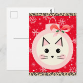 Niedliche Weihnachtskatze Postkarte (Vorne/Hinten)