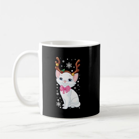 Niedliche Weihnachtskatze Reindeer Cat Lovers Funn Kaffeetasse (Links)