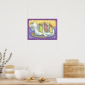 Niedliche Weihnachtskatze Schlafen mit Mäusen in S Poster (Küche)