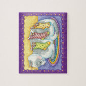 Niedliche Weihnachtskatze Schlafen mit Mäusen in S Puzzle (Vertikal)