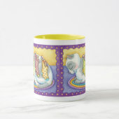 Niedliche Weihnachtskatze Schlafen mit Mäusen in S Tasse (Zentrum)