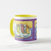 Niedliche Weihnachtskatze Schlafen mit Mäusen in S Tasse (Vorderseite Links)