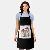 Niedliche Weihnachtskatze Schürze (Getragen)