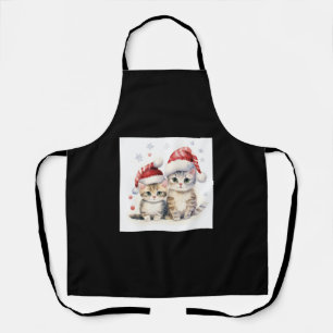 Niedliche Weihnachtskatze Schürze