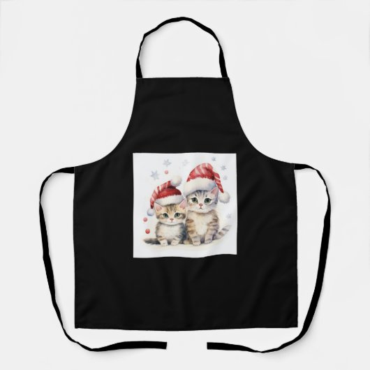 Niedliche Weihnachtskatze Schürze (Vorderseite)