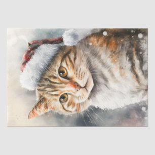 Niedliche Weihnachtskatze Seidenpapier