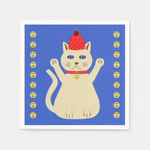 Niedliche Weihnachtskatze Serviette