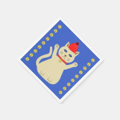 Niedliche Weihnachtskatze Serviette (Ecke)