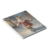 Niedliche Weihnachtskatze Skaten spielend Notizblock (angewinkelt)