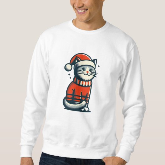 Niedliche Weihnachtskatze Sweatshirt (Vorderseite)