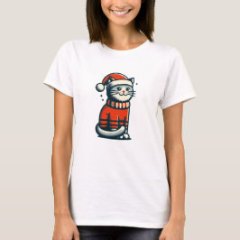 Niedliche Weihnachtskatze T-Shirt