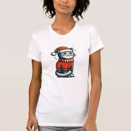 Niedliche Weihnachtskatze T-Shirt