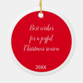 Niedliche Weihnachtskatze und -Maus Keramik Ornament (Hinten)