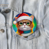 Niedliche Weihnachtskatze Weihnachtsmann-68265 Button (Beispiel)
