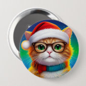 Niedliche Weihnachtskatze Weihnachtsmann-68265 Button (Vorne & Hinten)