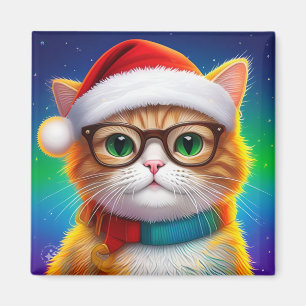 Niedliche Weihnachtskatze Weihnachtsmann-68265 Magnet