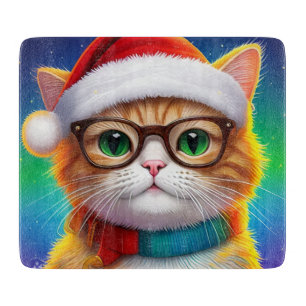 Niedliche Weihnachtskatze Weihnachtsmann-68265 Schneidebrett
