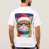Niedliche Weihnachtskatze Weihnachtsmann-68265 T-Shirt (Rückseite)