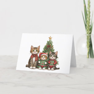 Niedliche Weihnachtskatzen Feiertagskarte