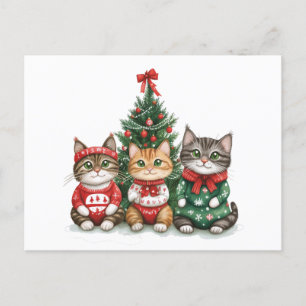 Niedliche Weihnachtskatzen Feiertagspostkarte