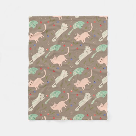 Niedliche Weihnachtskatzen Fleecedecke (Vorderseite)