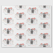 Niedliche Weihnachtskatzen Geschenkpapier (Flach)