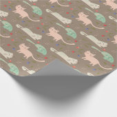 Niedliche Weihnachtskatzen Geschenkpapier (Ecke)
