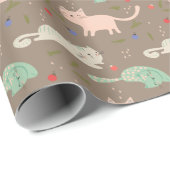 Niedliche Weihnachtskatzen Geschenkpapier (Rolleneckpunkt)