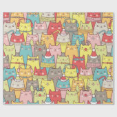 Niedliche Weihnachtskatzen Geschenkpapier (Flach)