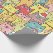 Niedliche Weihnachtskatzen Geschenkpapier (Ecke)