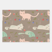Niedliche Weihnachtskatzen Geschenkpapier Set (Vorderseite)