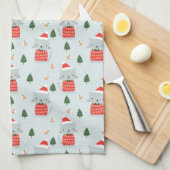 Niedliche Weihnachtskatzen Geschirrtuch (Viertel Falte)