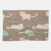 Niedliche Weihnachtskatzen Geschirrtuch (Horizontal)