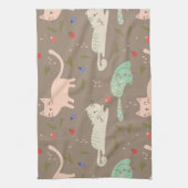 Niedliche Weihnachtskatzen Geschirrtuch (Vertikal)