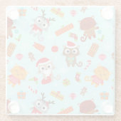 Niedliche Weihnachtskatzen Glasuntersetzer (Rückseite)