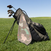 Niedliche Weihnachtskatzen Golfhandtuch (Gras)