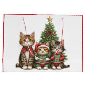 Niedliche Weihnachtskatzen Große Geschenktüte (Rückseite)