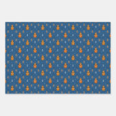 Niedliche Weihnachtskatzen im Winter Strick Blau Geschenkpapier Set (Vorderseite 3)