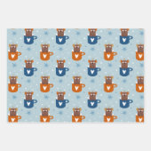 Niedliche Weihnachtskatzen im Winter Strick Light  Geschenkpapier Set (Vorderseite 2)