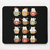 Niedliche Weihnachtskatzen in Kaffee C Kätzchen We Mousepad (Vorne)