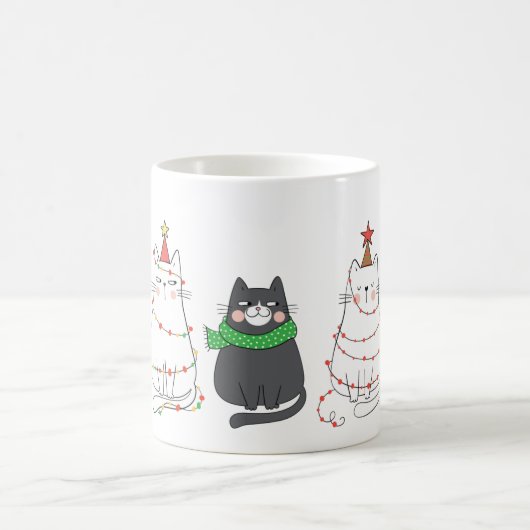 Niedliche Weihnachtskatzen Kaffeetasse (Mittel)