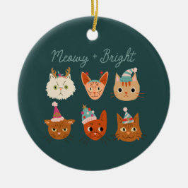 Niedliche Weihnachtskatzen Keramik Ornament