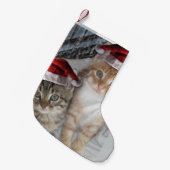 Niedliche Weihnachtskatzen Kleiner Weihnachtsstrumpf (Vorderansicht (hängend))