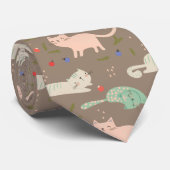 Niedliche Weihnachtskatzen Krawatte (Gerollt)