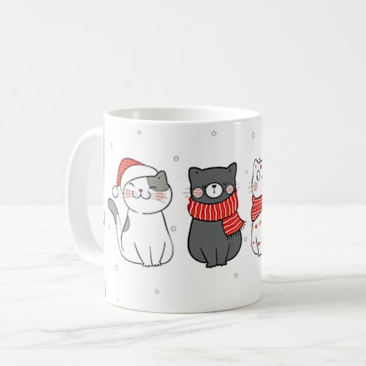 Niedliche Weihnachtskatzen Meowy Catmas Festival F Kaffeetasse (Vorderseite Links)