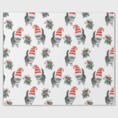 Niedliche Weihnachtskatzen Musterverpackungspapier Geschenkpapier (Flach)