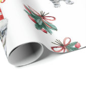 Niedliche Weihnachtskatzen Musterverpackungspapier Geschenkpapier (Rolleneckpunkt)