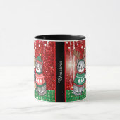 Niedliche Weihnachtskatzen Personalisierter Name Tasse (Zentrum)