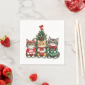 Niedliche Weihnachtskatzen Serviette (Beispiel)
